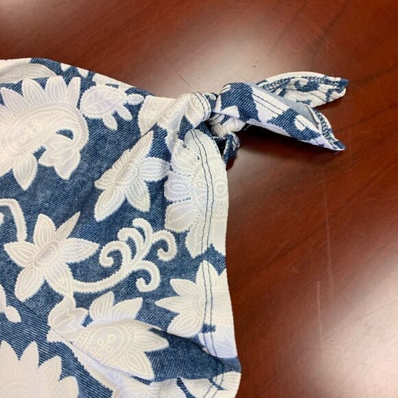 Per Seption Concept Paisley Floral Off the Shoulder Tie Sleeve Blouse sz L - Picture 3 of 5